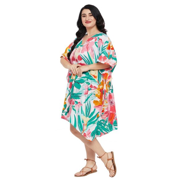 Tropical Floral V-Neck Tunic - Picture 4 of 7
